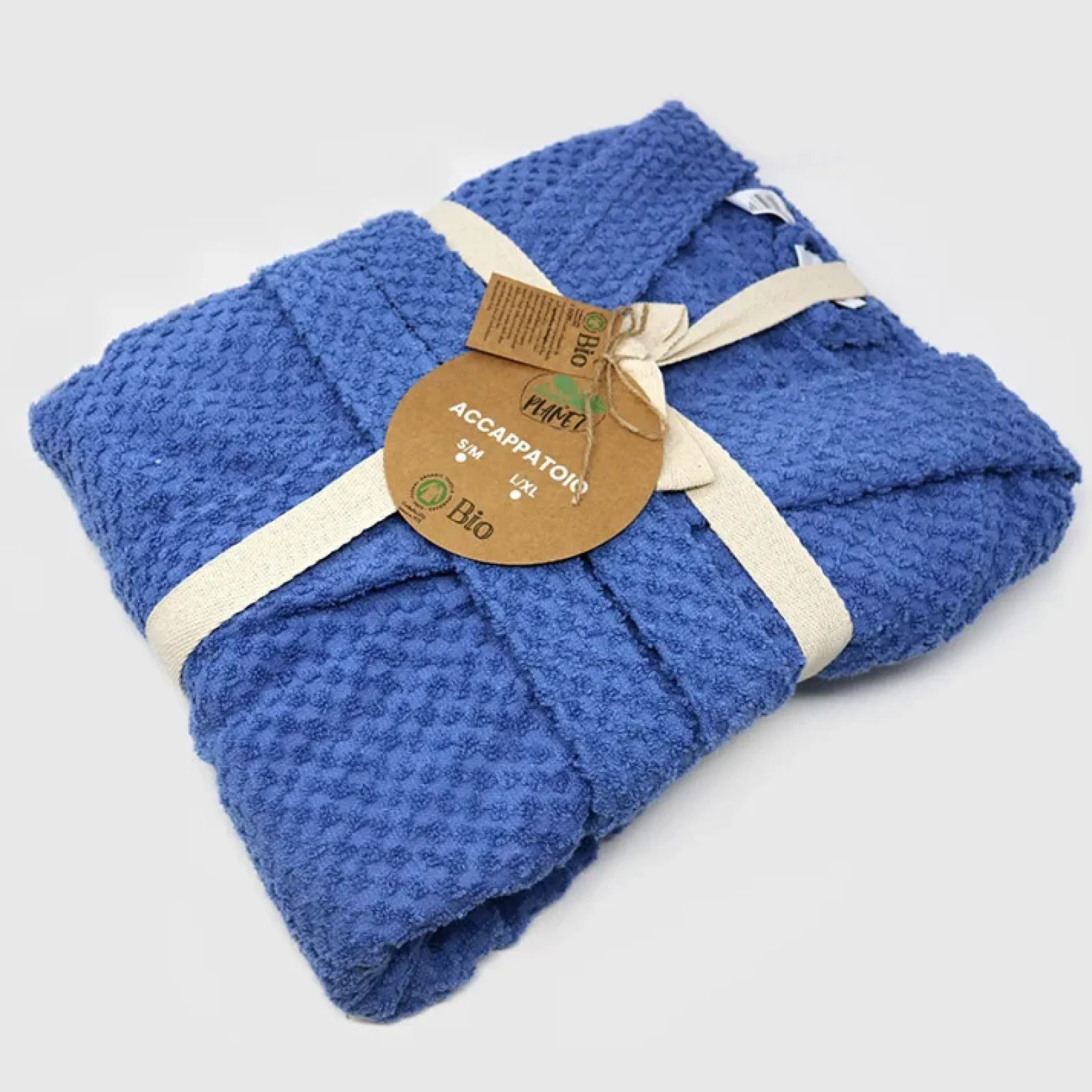 Garnero Arredamenti Accappatoio-Accappatoio bagno in cotone taglia S/M Gobi Blu