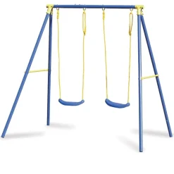 Garnero Arredamenti Giochi Da Giardino-Altalena da giardino per bambini 2 posti 209x142cm acciaio Sissi