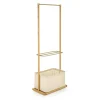 Garnero Arredamenti Appendiabiti E Attaccapanni|Appendiabiti E Attaccapanni-Appendiabiti da ingresso 60x166h cm in bambù tessuto beige oro Yasu