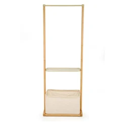 Garnero Arredamenti Appendiabiti E Attaccapanni|Appendiabiti E Attaccapanni-Appendiabiti da ingresso 60x166h cm in bambù tessuto beige oro Yasu