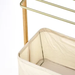 Garnero Arredamenti Appendiabiti E Attaccapanni|Appendiabiti E Attaccapanni-Appendiabiti da ingresso 60x166h cm in bambù tessuto beige oro Yasu