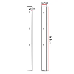 Garnero Arredamenti Appendiabiti E Attaccapanni|Appendiabiti E Attaccapanni-Appendiabiti da parete 13x163h cm bianco Accent Bianco Opaco