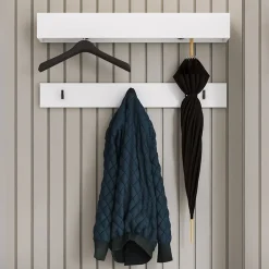 Garnero Arredamenti Appendiabiti E Attaccapanni|Appendiabiti E Attaccapanni-Appendiabiti da parete 92x12h cm bianco Accent Bianco Opaco
