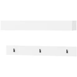 Garnero Arredamenti Appendiabiti E Attaccapanni|Appendiabiti E Attaccapanni-Appendiabiti da parete 92x12h cm bianco Accent Bianco Opaco