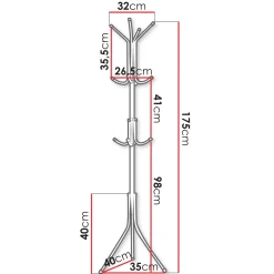 Garnero Arredamenti Appendiabiti E Attaccapanni|Appendiabiti E Attaccapanni-Appendiabiti da terra 35xh175 cm design moderno Elena Bianco