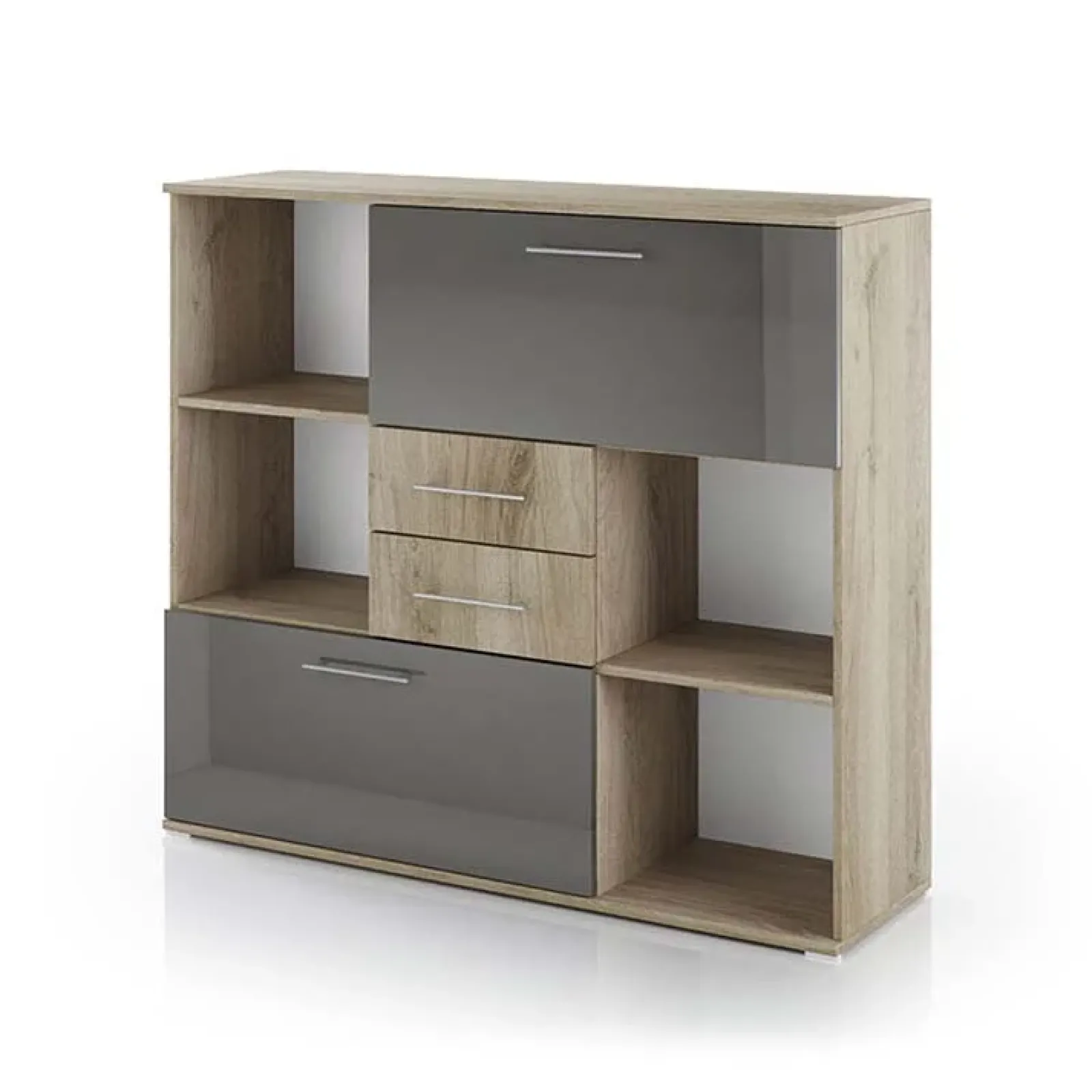 Garnero Arredamenti Armadi Ufficio-Armadietto ufficio 120x106h cm rovere antracite lucido Time V