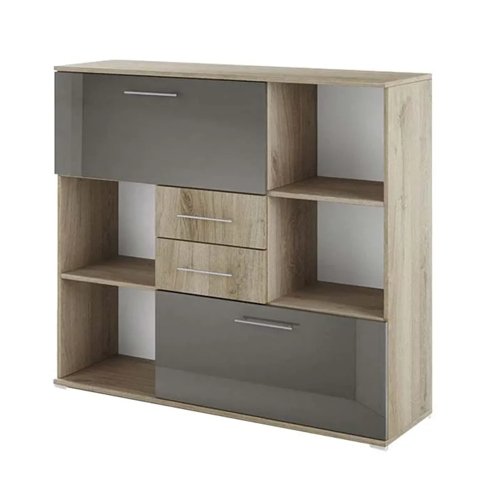 Garnero Arredamenti Armadi Ufficio-Armadietto ufficio 120x106h cm rovere antracite lucido Time V