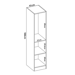 Garnero Arredamenti Armadio Ante Battenti|Guardaroba-Armadio angolare 133x184h cm con barra appendiabiti legno bianco Juan
