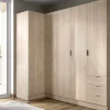 Garnero Arredamenti Armadio Ante Battenti|Guardaroba-Armadio angolare 214x184h cm con ante e cassetti legno rovere Juan