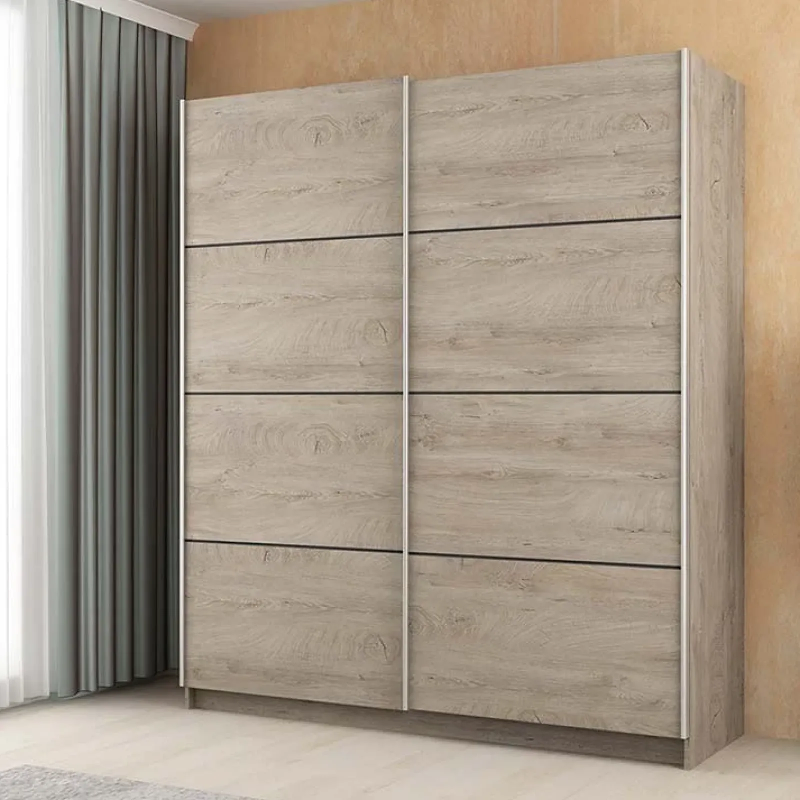 Garnero Arredamenti Armadio Ante Scorrevoli-Armadio ante scorrevoli Arturo 180 cm quercia