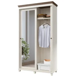 Garnero Arredamenti Armadi E Madie Ingresso|Mobili Ingresso-Armadio ingresso 120X216h cm 2 ante specchio bianco rovere Texel