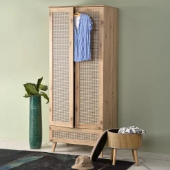 Garnero Arredamenti Armadi E Madie Ingresso|Armadi Soggiorno-Armadio multiuso 80x200h cm 2 ante 1 cassetto moderno rovere Sombra