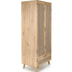 Garnero Arredamenti Armadi E Madie Ingresso|Armadi Soggiorno-Armadio multiuso 80x200h cm 2 ante 1 cassetto moderno rovere Sombra