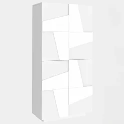 Garnero Arredamenti Scarpiere E Cassepanche|Scarpiere-Armadio scarpiera 80x168h cm 4 ante Zenzero Bianco Lucido