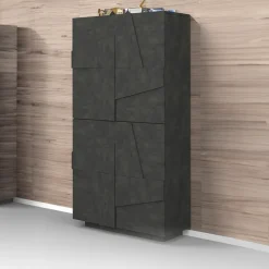 Garnero Arredamenti Scarpiere E Cassepanche|Scarpiere-Armadio scarpiera 80x168h cm 4 ante Zenzero Ossido