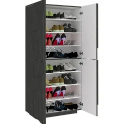 Garnero Arredamenti Scarpiere E Cassepanche|Scarpiere-Armadio scarpiera 80x168h cm 4 ante Zenzero Ossido