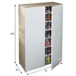 Garnero Arredamenti Scarpiere E Cassepanche|Scarpiere-Armadio scarpiera 72x103h cm 6 ripiani bianco opaco rovere Stil Gihome®