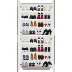 Garnero Arredamenti Scarpiere E Cassepanche|Scarpiere-Armadio scarpiera 80x168h cm 4 ante grigio Zenzero Cemento