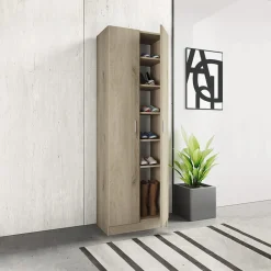 Garnero Arredamenti Scarpiere E Cassepanche|Scarpiere-Armadio scarpiera 59x181h cm  2 ante moderna da ingresso rovere chiaro Max