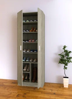 Garnero Arredamenti Scarpiere E Cassepanche|Scarpiere-Armadio scarpiera 59x181h cm  2 ante moderna da ingresso rovere chiaro Max