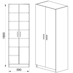 Garnero Arredamenti Scarpiere E Cassepanche|Scarpiere-Armadio scarpiera 59x181h cm  2 ante moderna da ingresso rovere chiaro Max