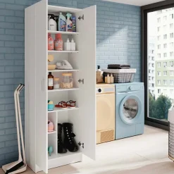 Garnero Arredamenti Scarpiere E Cassepanche|Scarpiere-Armadio scarpiera 59x180h cm 2 ante battenti bianco opaco Easy