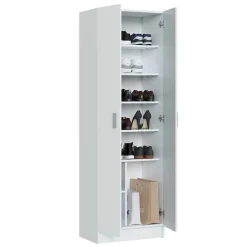 Garnero Arredamenti Scarpiere E Cassepanche|Scarpiere-Armadio scarpiera 59x180h cm 2 ante battenti bianco opaco Easy