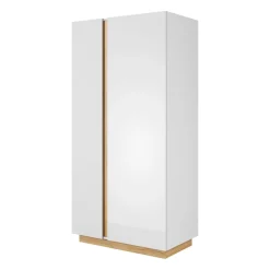 Garnero Arredamenti Armadi Soggiorno|Guardaroba-Armadio soggiorno 97x194h cm 2 ante bianco lucido rovere Noa Gihome®