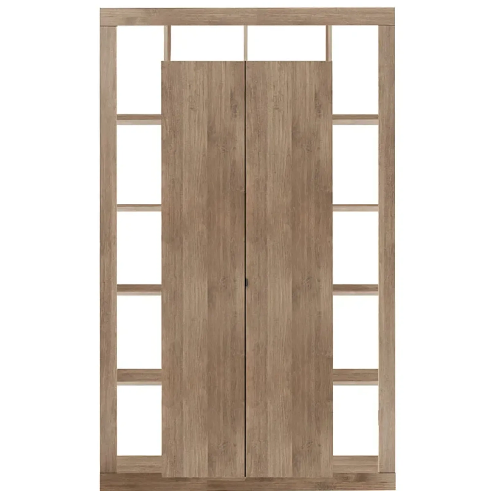 Garnero Arredamenti Armadi Soggiorno|Guardaroba-Armadio soggiorno 134x217h cm 2 ante moderna rovere scuro Trilogy Noce