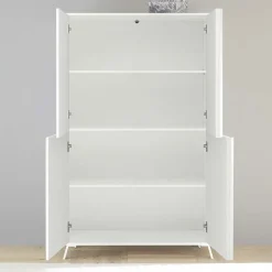 Garnero Arredamenti Armadi Soggiorno|Credenza Alta-Armadio soggiorno 104x174h cm 4 ante moderno Tosca Bianco Lucido