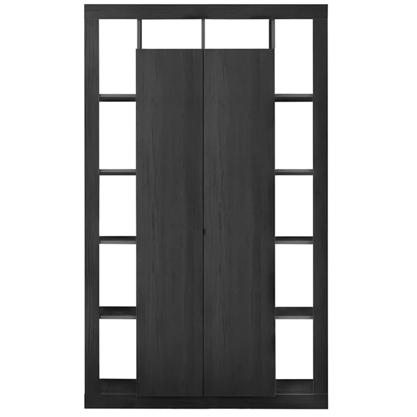 Garnero Arredamenti Armadi Soggiorno|Guardaroba-Armadio soggiorno 134x217h cm 2 ante moderno Trilogy Nero Frassinato