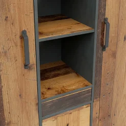 Garnero Arredamenti Armadio Ante Battenti|Armadi Soggiorno-Armadio soggiorno 120x150h cm 2 ante 2 cassetti stile soft rovere scuro nero Urbania