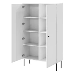 Garnero Arredamenti Armadi Soggiorno|Credenze Moderne-Armadio soggiorno 100x166h cm 2 ante Stark Bianco Opaco
