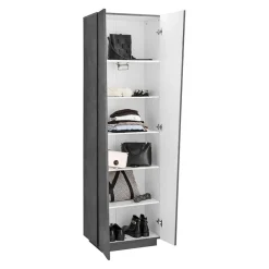 Garnero Arredamenti Armadi Soggiorno|Guardaroba-Armadio soggiorno 60x200h cm moderno 2 ante Candia Gihome® Ossido