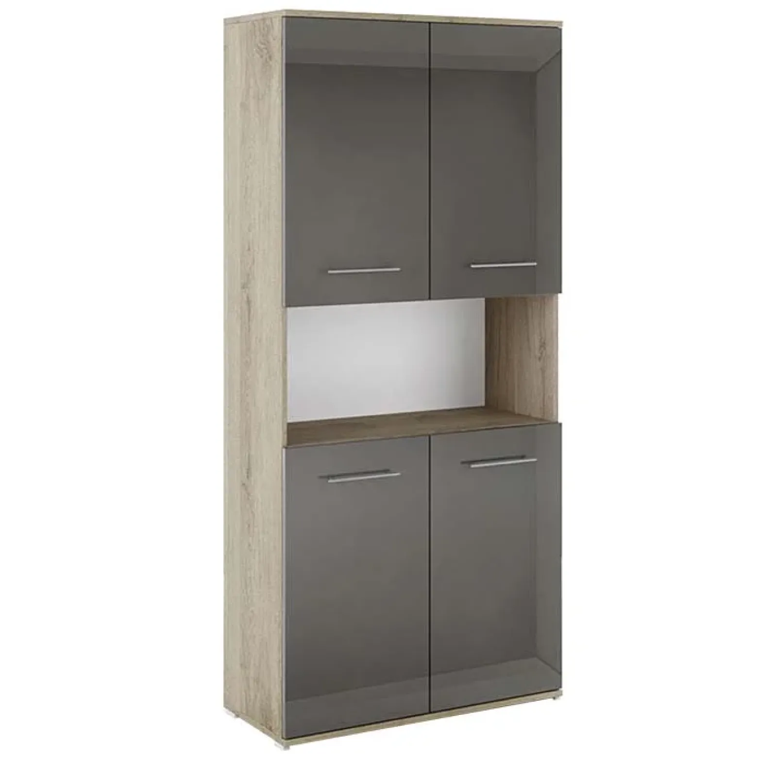 Garnero Arredamenti Librerie Ufficio|Librerie-Armadio ufficio 80x176h cm 4 ante rovere antracite lucido Time U Rovere - Antracite
