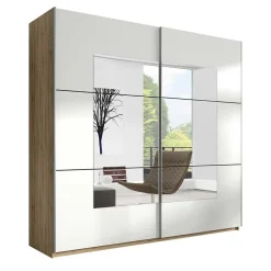 Garnero Arredamenti Armadio Ante A Specchio|Armadio Ante Scorrevoli-Armadio 180x210cm 2 ante scorrevoli rovere sanremo bianco Logan Gihome®