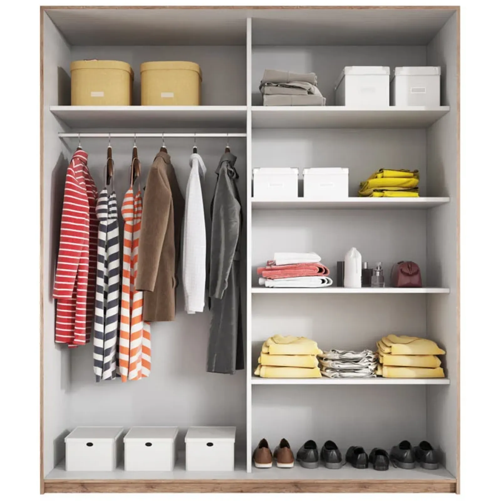 Garnero Arredamenti Armadio Ante A Specchio|Armadio Ante Scorrevoli-Armadio 180x210cm 2 ante scorrevoli rovere sanremo bianco Logan Gihome®