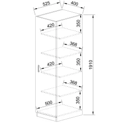 Garnero Arredamenti Armadio Cameretta|Armadio Ante Battenti-Armadio 40x191h cm 1 anta moderno Marzia Rovere Rustico