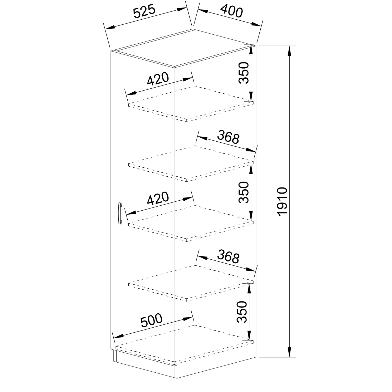 Garnero Arredamenti Armadio Cameretta|Armadio Ante Battenti-Armadio 40x191h cm 1 anta moderno Marzia Rovere Rustico