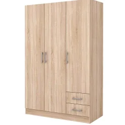 Garnero Arredamenti Armadio Cameretta|Armadio Ante Battenti-Armadio 120x181h cm 3 ante 2 cassetti moderno Tropea Rovere