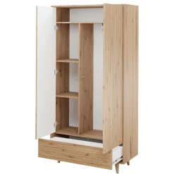 Garnero Arredamenti Armadi E Madie Ingresso|Armadi Soggiorno-Armadio 92x180h cm 2 ante 1 cassetto cannettato soggiorno cannettato rovere Branch