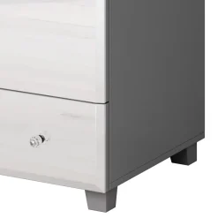 Garnero Arredamenti Armadio Ante A Specchio|Armadio Ante Battenti-Armadio 86x185h cm 2 ante 1 cassetto con specchio grigio Selva