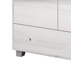 Garnero Arredamenti Armadio Ante A Specchio|Armadio Ante Battenti-Armadio 86x185h cm 2 ante 1 cassetto con specchio grigio Selva