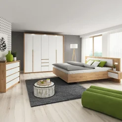 Garnero Arredamenti Armadio Ante Battenti|Guardaroba-Armadio 225x215h cm 5 ante 3 cassetti bianco rovere Sweet