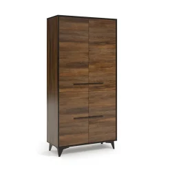 Garnero Arredamenti Armadio Ante Battenti|Guardaroba-Armadio 91x185h cm 4 ante 5 ripiani noce Line