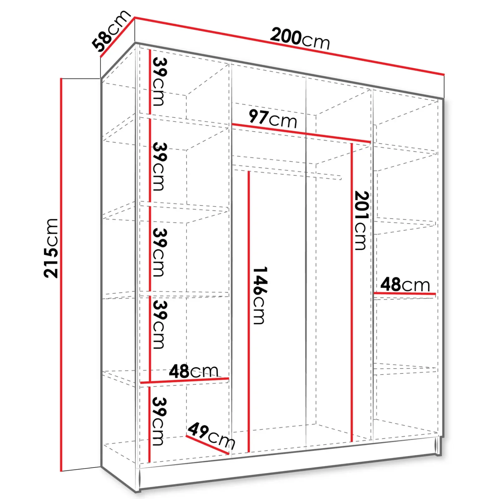 Garnero Arredamenti Armadio Ante A Specchio|Armadio Ante Battenti-Armadio 200x215h cm 4 ante 2 specchi moderno beige oro Glammy 4 Beige - Oro