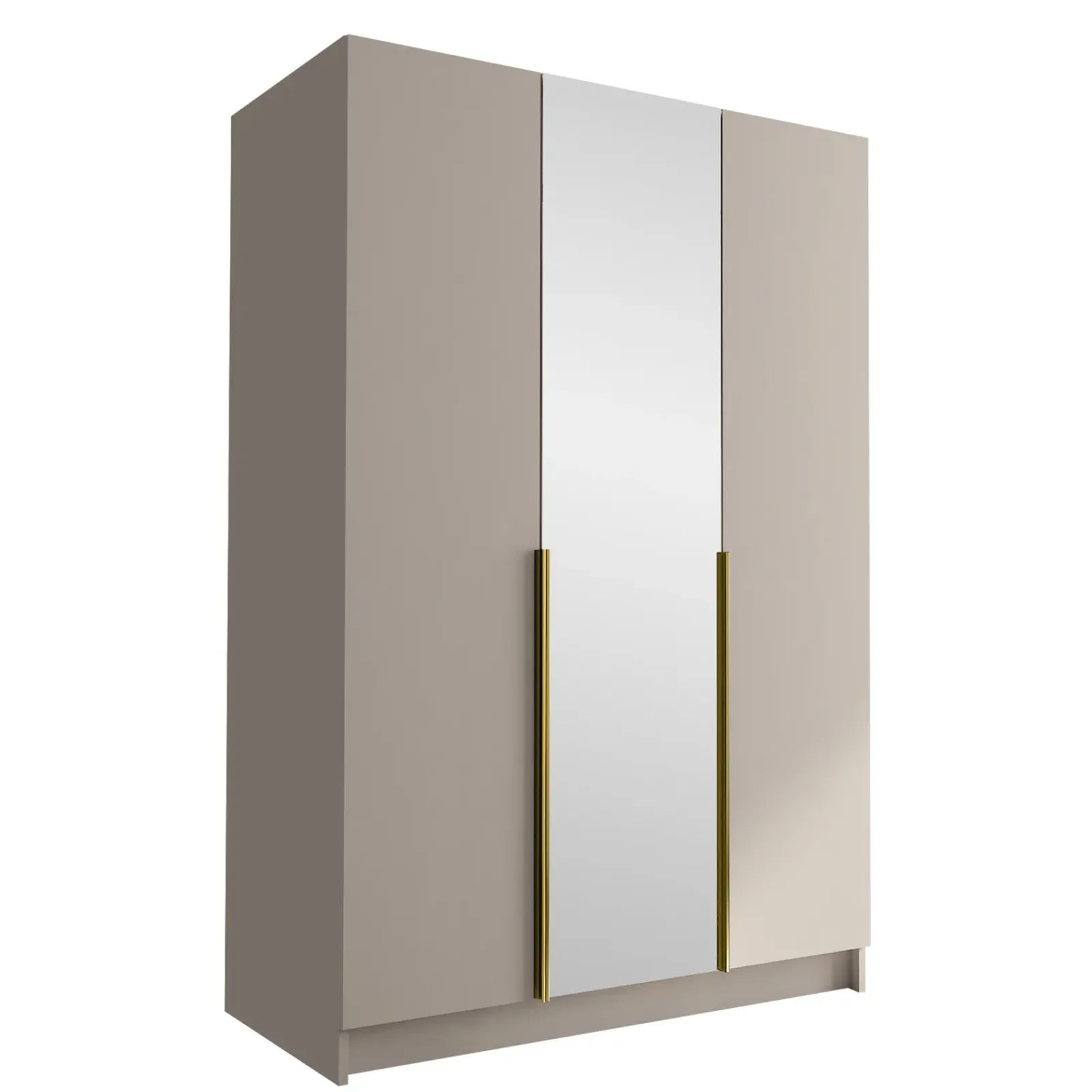 Garnero Arredamenti Armadio Cameretta|Armadio Ante A Specchio-Armadio 150x215h cm 3 ante 1 specchio moderno beige oro Glammy 3 Beige - Oro