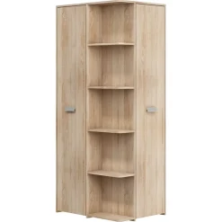 Garnero Arredamenti Armadio Cameretta-Armadio 83x190h cm 2 ante ad angolo con ripiani rovere sonoma Kent Gihome®