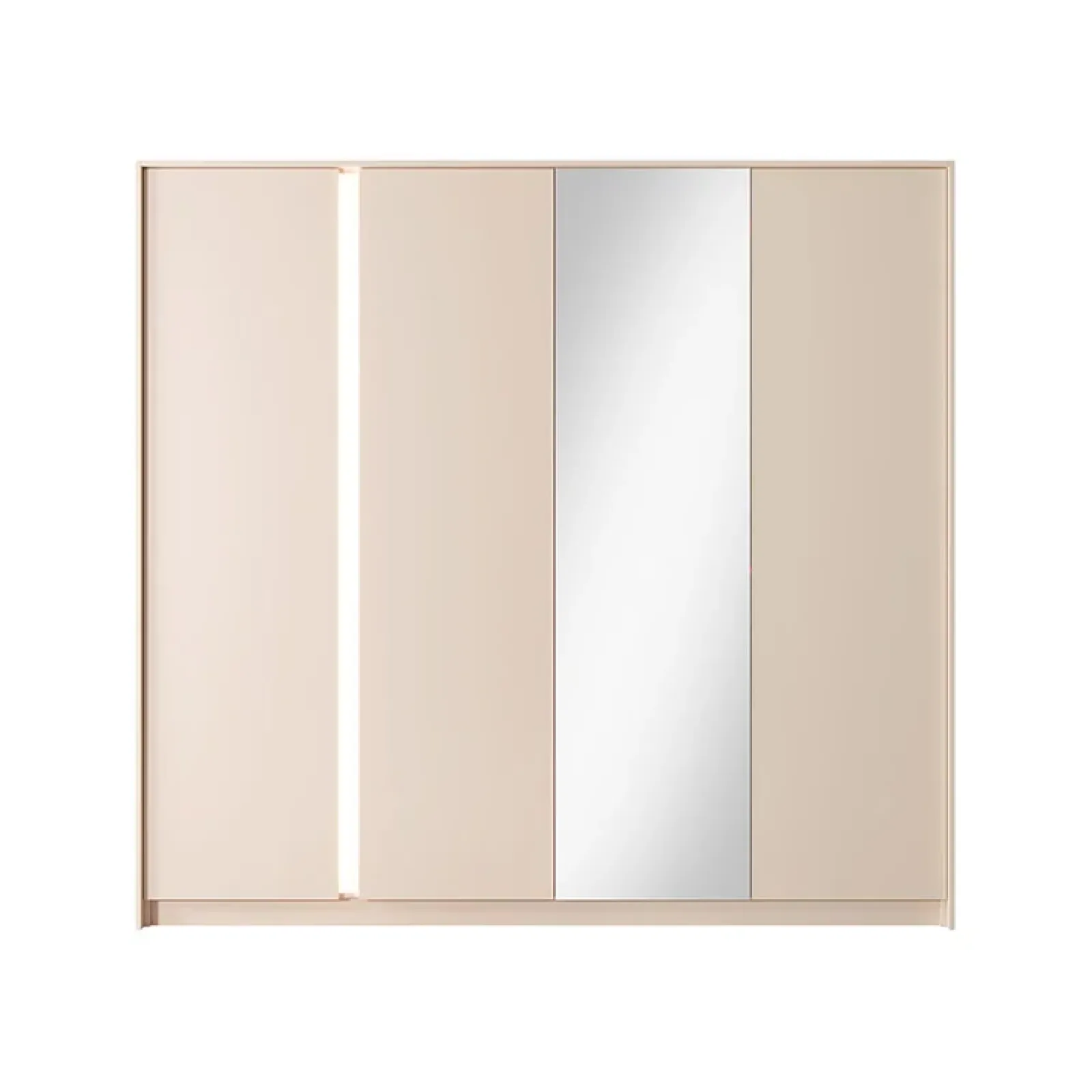 Garnero Arredamenti Armadio Ante A Specchio|Armadio Ante Battenti-Armadio 224x210h cm 4 ante battenti con specchio moderno beige Jolly