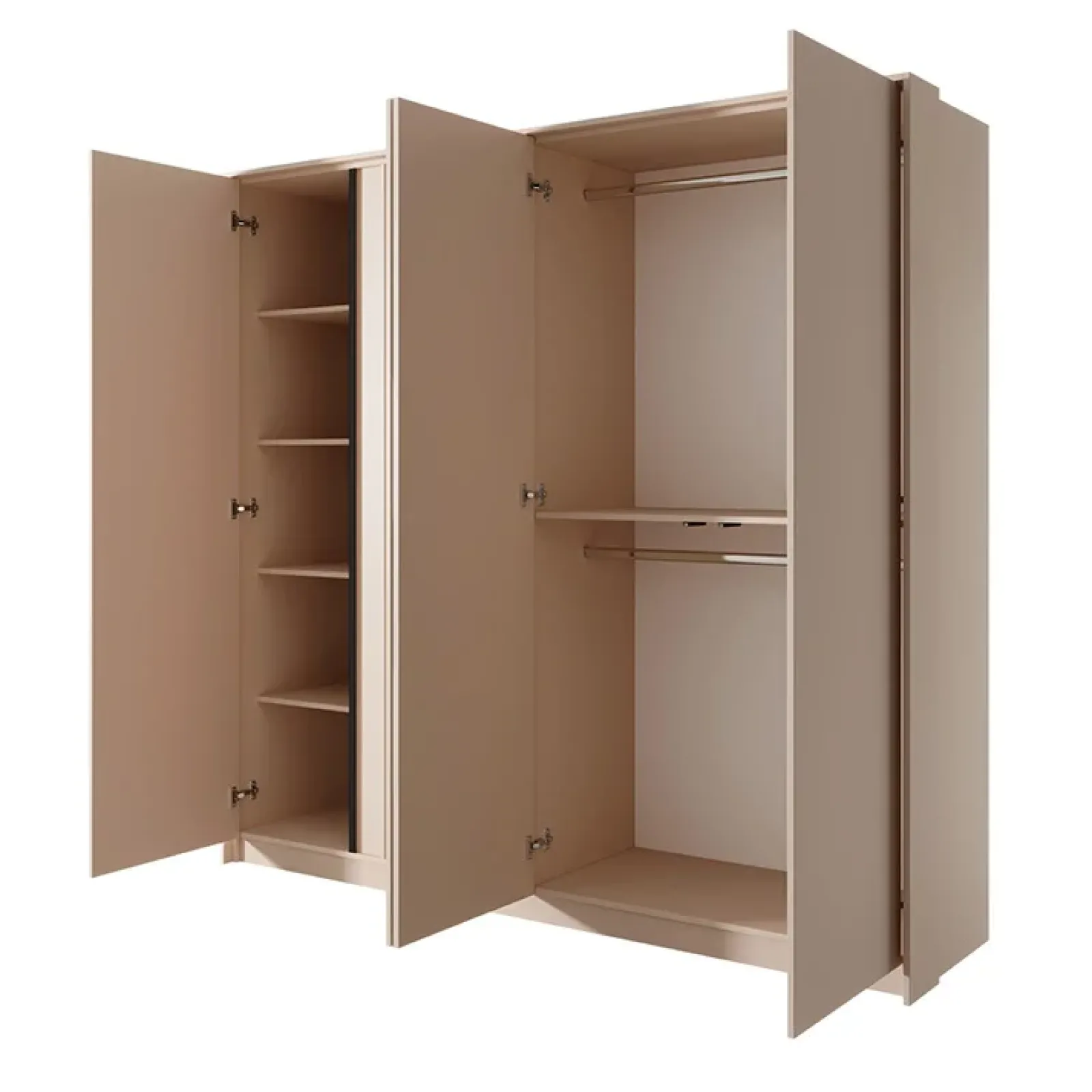 Garnero Arredamenti Armadio Ante A Specchio|Armadio Ante Battenti-Armadio 224x210h cm 4 ante battenti con specchio moderno beige Jolly